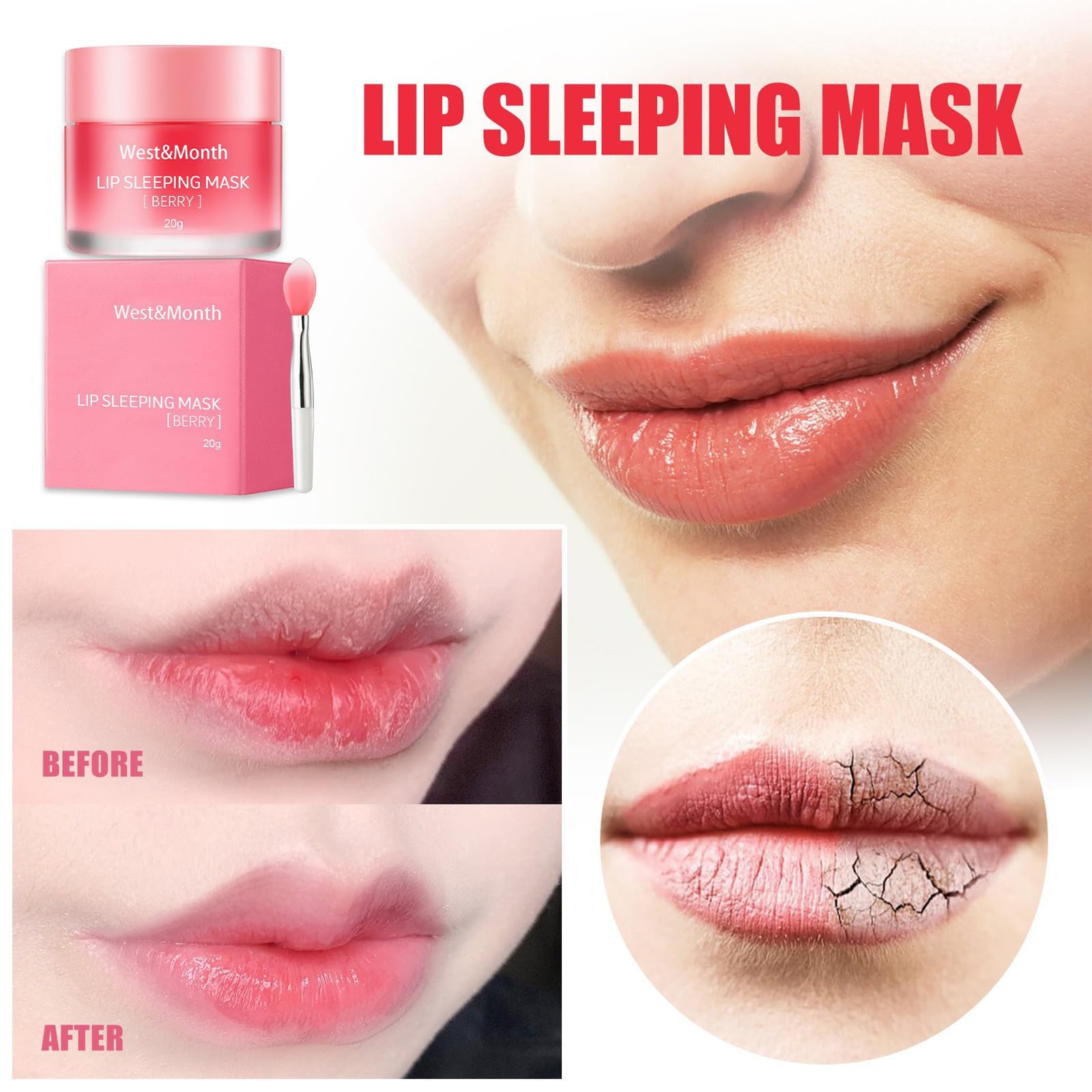 Lip Mask, Lip Sleeping Mask, Lip Sleep Mask Overnight Lip Skincare Lip Oils - Image 2
