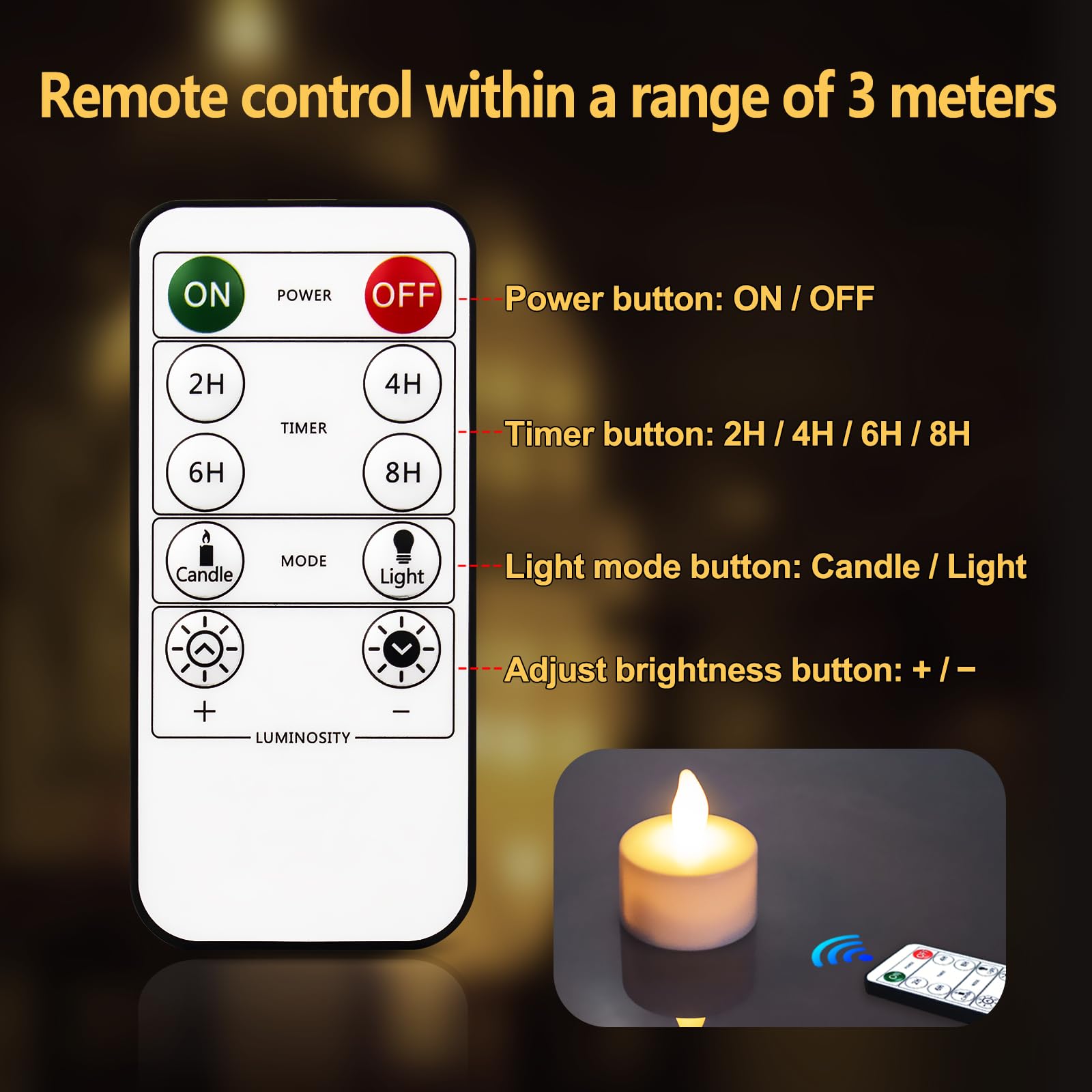 Idyl Light Bougie LED, Lot De 12 Bougies Chauffe-plat LED