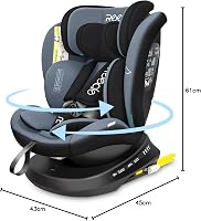 Reecle 360° Forgatható i-Size Gyerekülés ISOFIX Rögzítéssel 40-150 cm (0-36 kg), Születéstől 12 Éves Korig, ECE R129 Tanúsítvánnyal 9