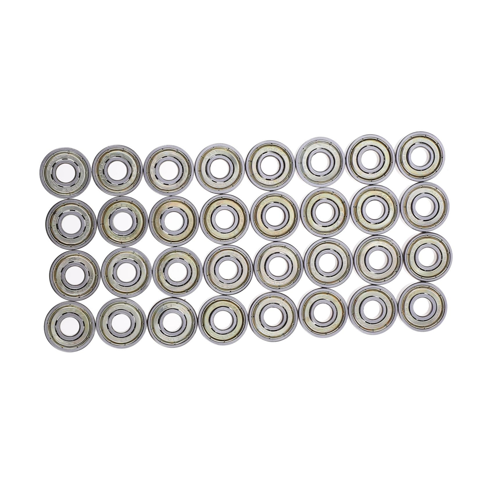 Cuscinetto per Skateboard 32 Pezzi in Acciaio Inossidabile | Diametro Interno 0, 8cm, per Roller Skating Shoes e Inline Skates, Set Argento per Accessorio Longboard