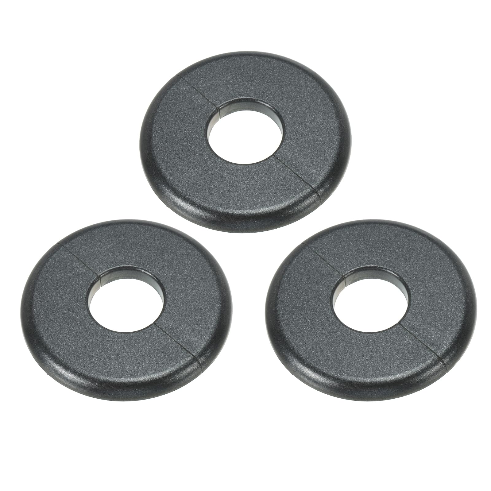 sourcing map 3Pcs Wall Split Flange, ABS Self-Adhesive Escutcheon Plate for 28mm/1.1" Diameter, Water Pipe Cover for Kitchen Toilet Faucet Decoration, Grey