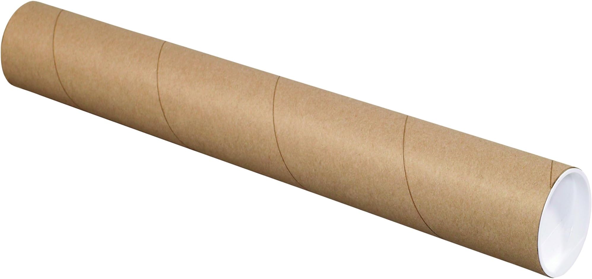 BOX USABP3020K Mailing Tubes with Caps, 3" x 20", Kraft (Pack of 24)