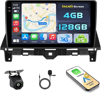 [4+128G] Hikity Android 15 Car Stereo for Honda Accord 8th 2008-013, 10 in-Cell Touchscreen Radio Wireless Carplay Android Auto 5G WiFi Bluetooth 5.0 Mirror Link GPS SWC FM/RDS/EQ Backup Cam+Mic
