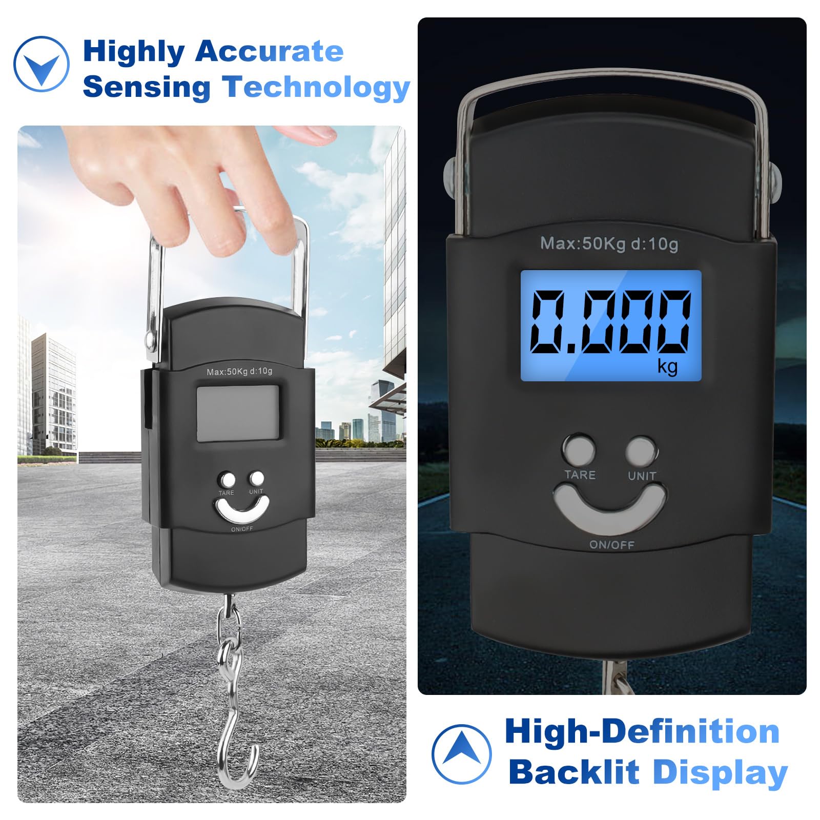Mini Balance Digitale Suspendue Portable Avec Afficheur. Balance Pour Bagage Max 50kg