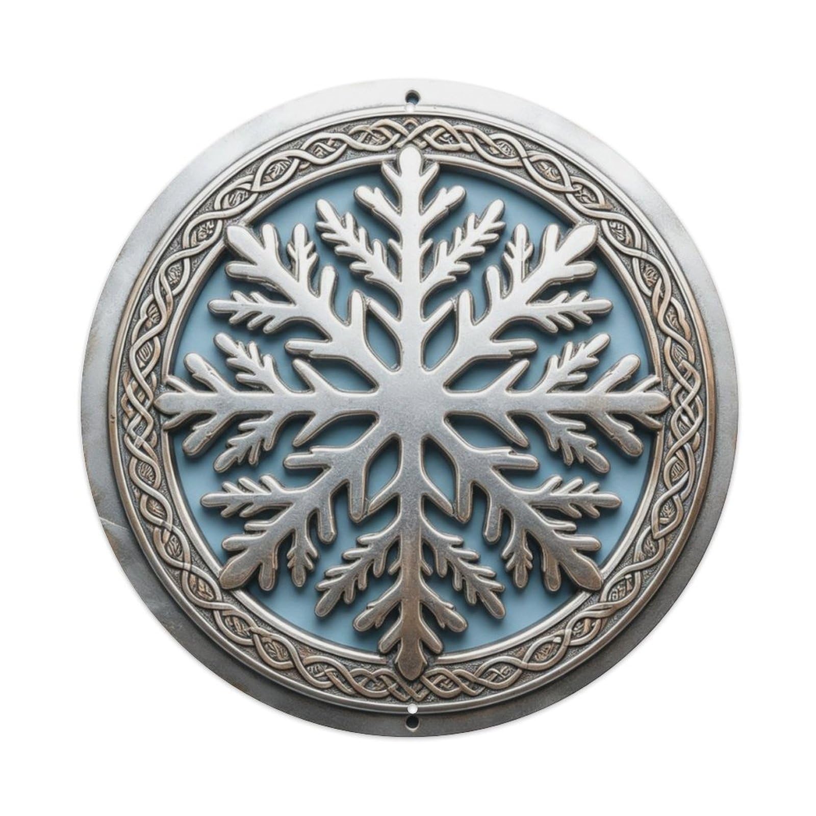 Intricate Snowflake Winter Christmas Metal Tin Sign Plaque