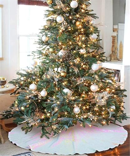 Miniatura 136 de Falda de árbol de Navidad de lentejuelas: Falda de árbol de bronce de 24 pulgadas, falda de satén con lentejuelas Falda de árbol pequeño