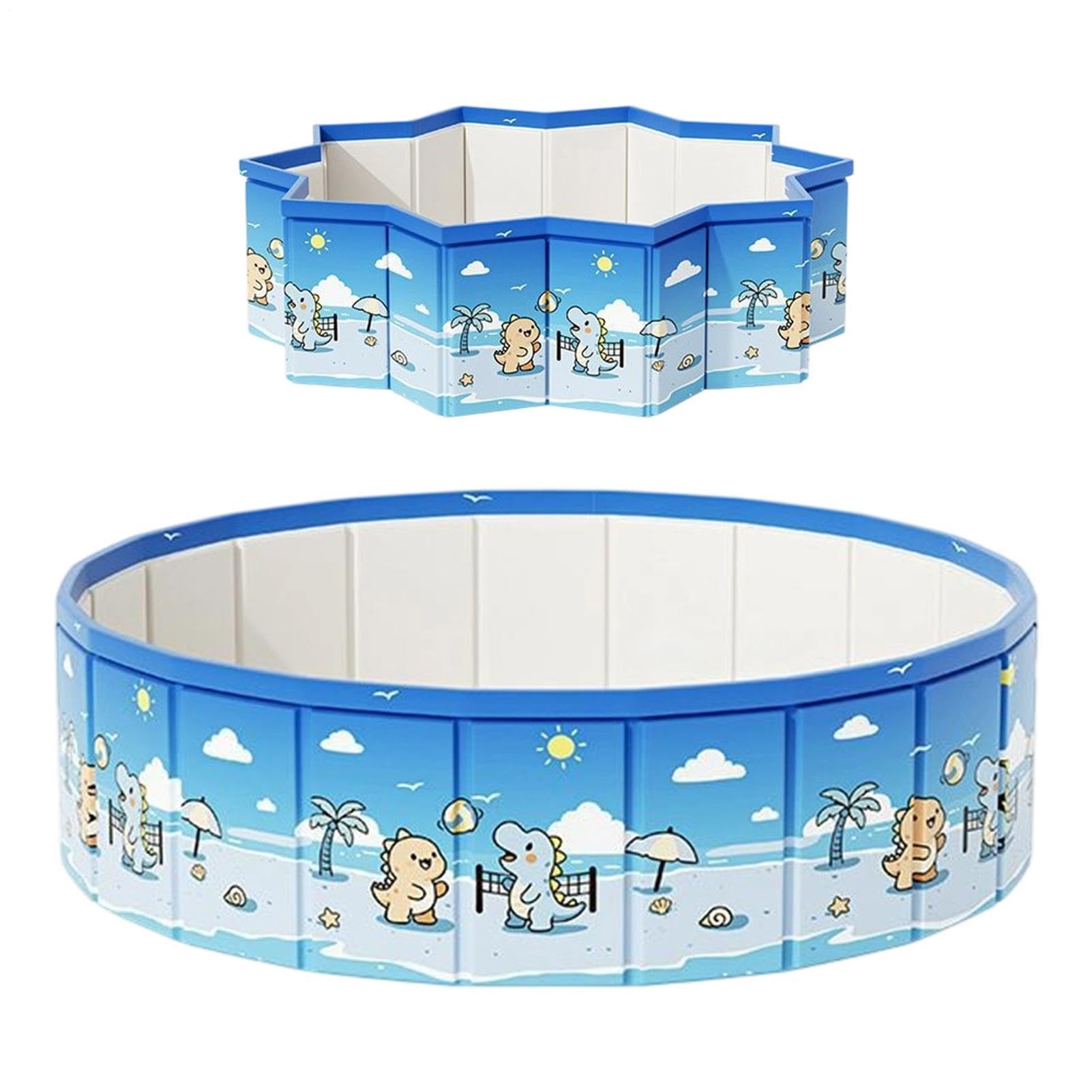 Large Foldable Pool - Outdoor Water Play Center with Drain Pipe,Non-Slip Kid Pool - for Vacation Garden Home Park Lake Beach Summer