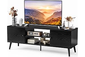 DUMOS TV Stand for 58+ Inch TV, Entertainment Center with Storage Cabinet