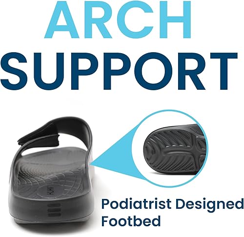 Miniatura 3 de HUHV Sandalias cómodas de recuperación - Sandalias ortopédicas con soporte de arco y plantilla de EVA extra acolchada para hombres y mujeres