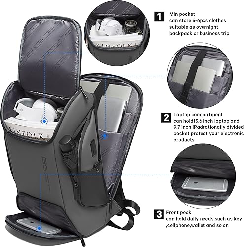 Miniatura 2 de BANGE Mochila inteligente para computadora portátil de negocios que puede contener una mochila de viaje para laptop de 15.6 pulgadas, bolsa de
