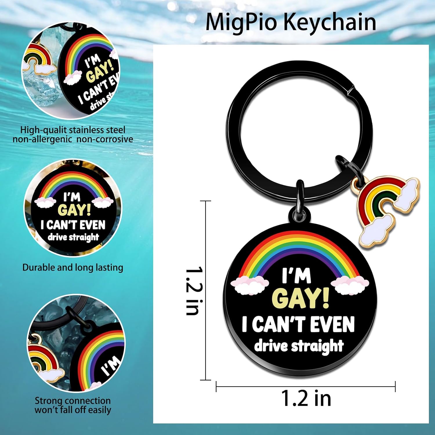 Lesbian Gifts Gay Pride Keychain Lesbian Stuff Funny Gifts for Gay Men Lesbians Merry and Gays Lesbians Couple Gift Gays gift for Guys LGBTQ Gift for Women - Image 7