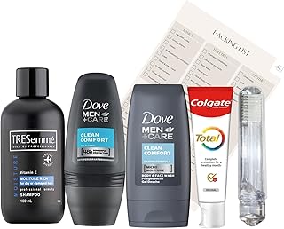 Travel Toiletries Set for Men - Travel Size Toiletries Kit for Travel, Hospital, Over Night Stay - Airport Security Approved Liquids