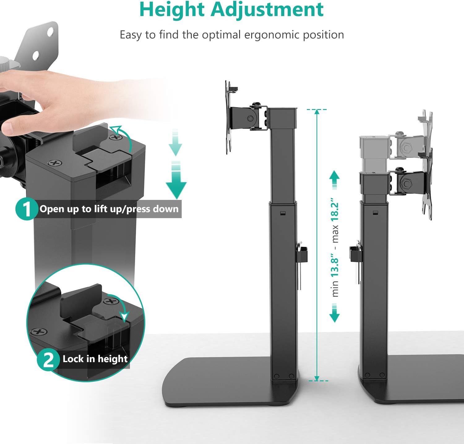 Get Popular Offer WALI Free Standing Single LCD Monitor Stand Gas Spring Adjustable Desk Mount Fits One Screen up to 32 inch, 15.4 lbs. Weight Capacity (GPV001), Black