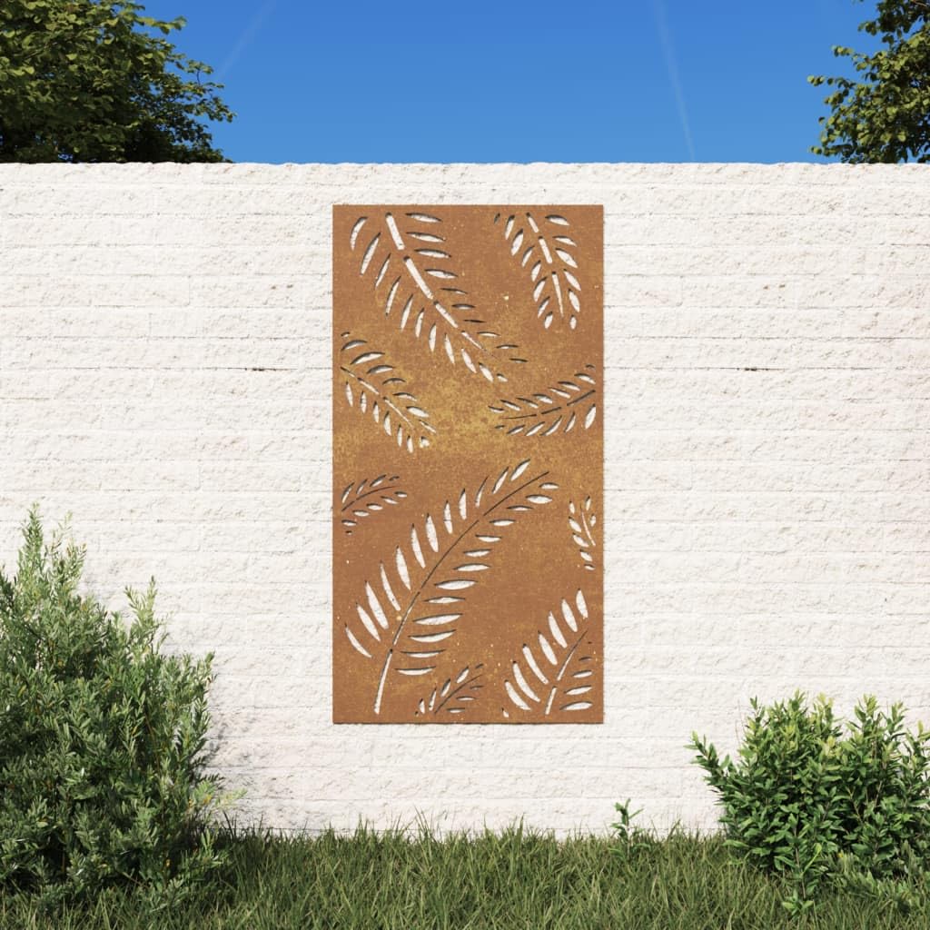 Homgoday Dekoracja ścienna ogrodowa 105x55 cm Corten Steel Leaf Design, dekoracja ścienna sylwetka sztuka na prezent na zewnątrz ogród dekoracja domu typ 2 dom i ogród