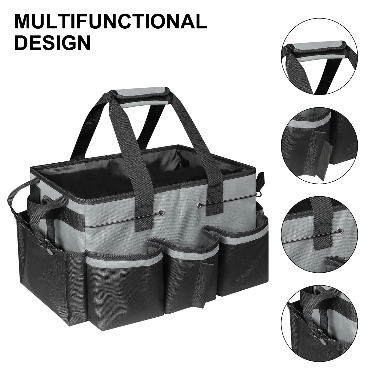 Bolsa de limpieza, organizador de suministros de limpieza con asa, organizador de herramientas de limpieza para el hogar, coche y jardín