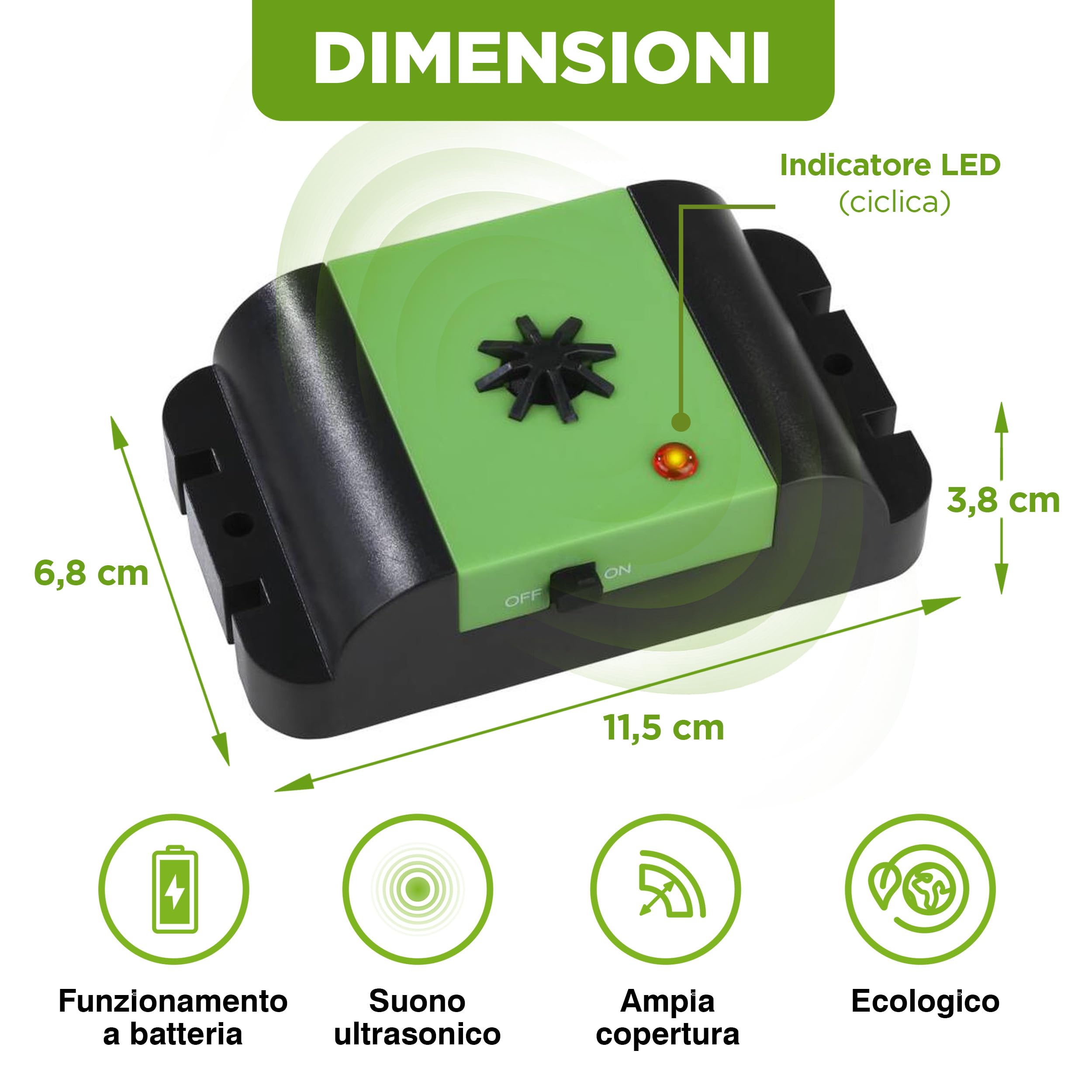 ISOTRONIC repellente martore auto batteria sensore vibrazione ultrasuoni protezione soffitte garage dissuasore raggio 40m² 3 unità efficace interno esterno difesa stop roditori mobile antiroditore