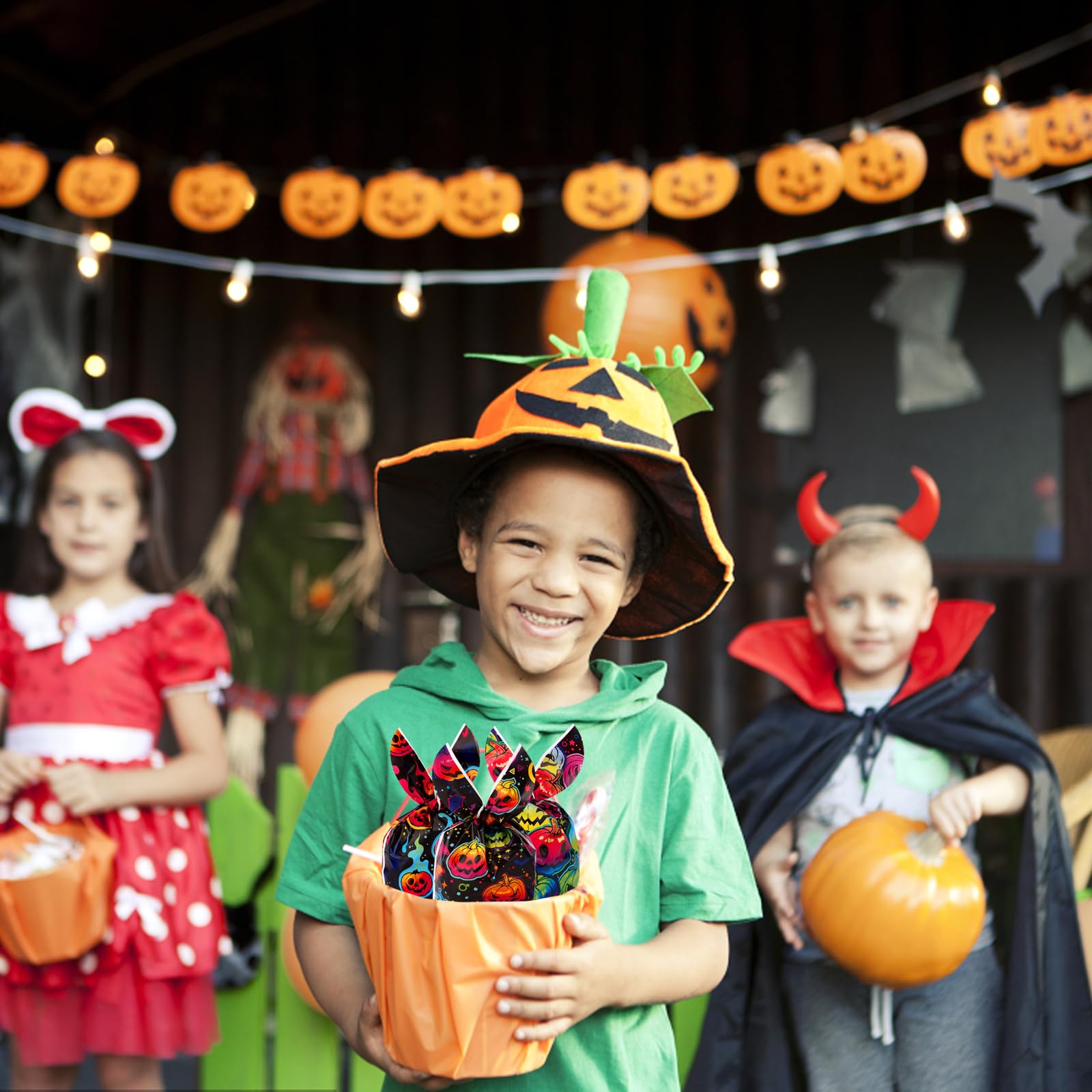 Lot De 50 Sacs à Bonbons Pour Halloween, Avec Oreilles De Lapin, Sacs Cadeaux Pour Halloween, Sacs Cadeaux Pour Fête D'Halloween