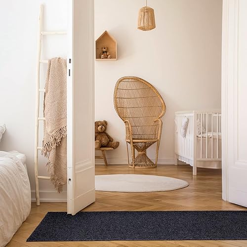 Miniatura 2 de A Roll - Tapete grande semiacabado a rayas, 30 x 48 pulgadas, impermeable, con forro de goma, alfombra de interior y exterior para clima húmedo,