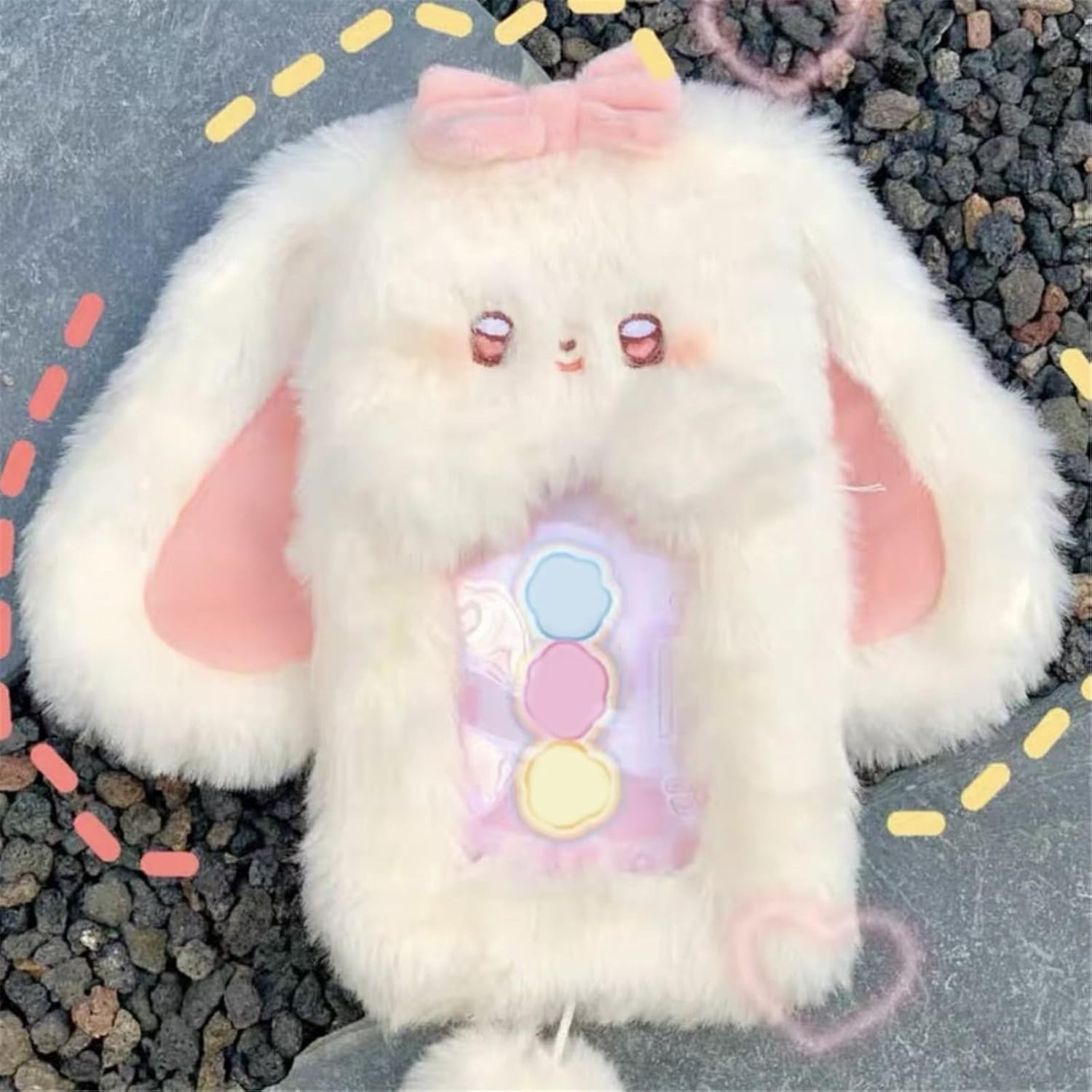 Plush Rabbits Card Holder Lovely Photo Card Holder Cartoon Animal Card Sleeve