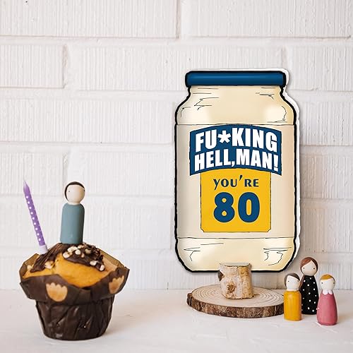 Miniatura 3 de Divertidas tarjetas de cumpleaños 80 para hombres y mujeres, regalos de 80 años para marido y esposa, idea de decoración retro de cumpleaños 80 para