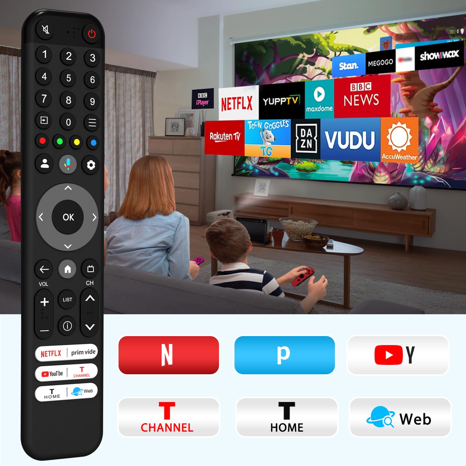 VINABTY Nuovo RC716-CUI1 Telecomando di ricambio Per ﻿TCL Smart TV RC716 CUI1 43L5A RC716-CUI1 Remote Controller