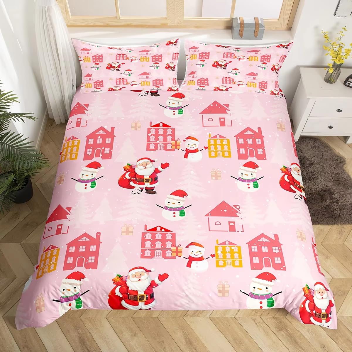 Couette de Noël grande taille pour éliminer le froid nocturne parure de lit rose
