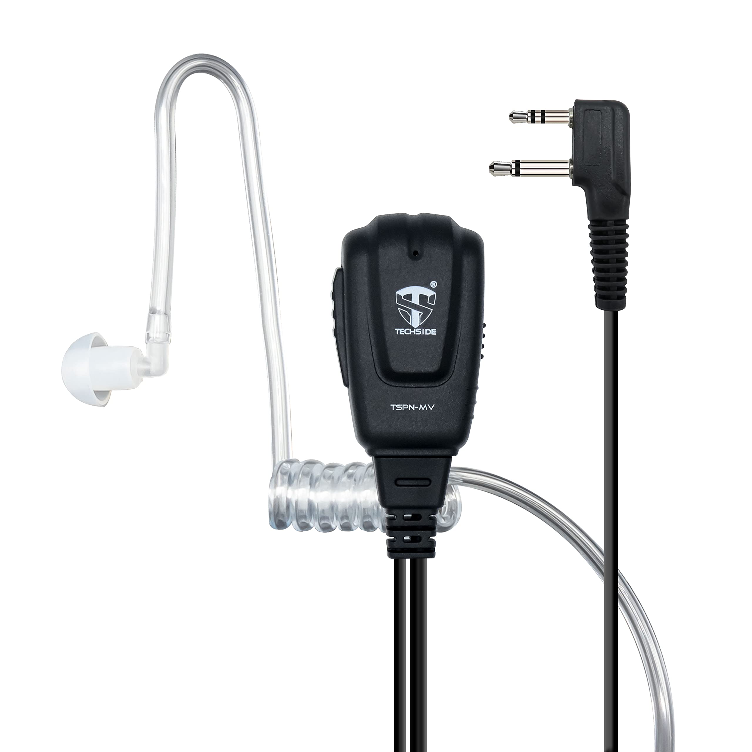 TechSide Microphone Écouteur Pneumatique Transparent à 2 Broches