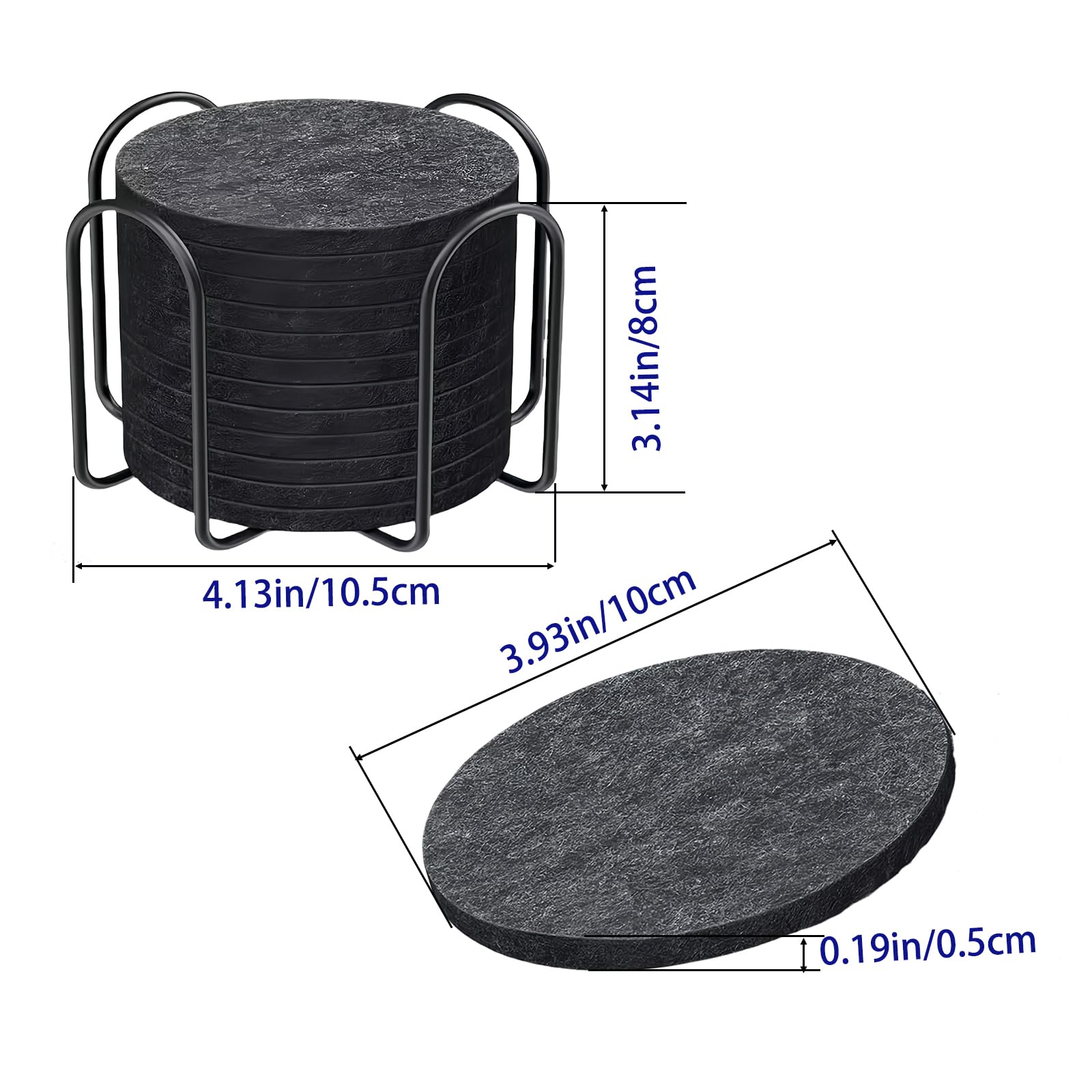 Juego de 14 Posavasos Originales y Absorbentes de Fieltro, Coasters para Proteger Mesas y Muebles, Ideal para Vasos, Tazas y Bebidas, FHISKUNYU
