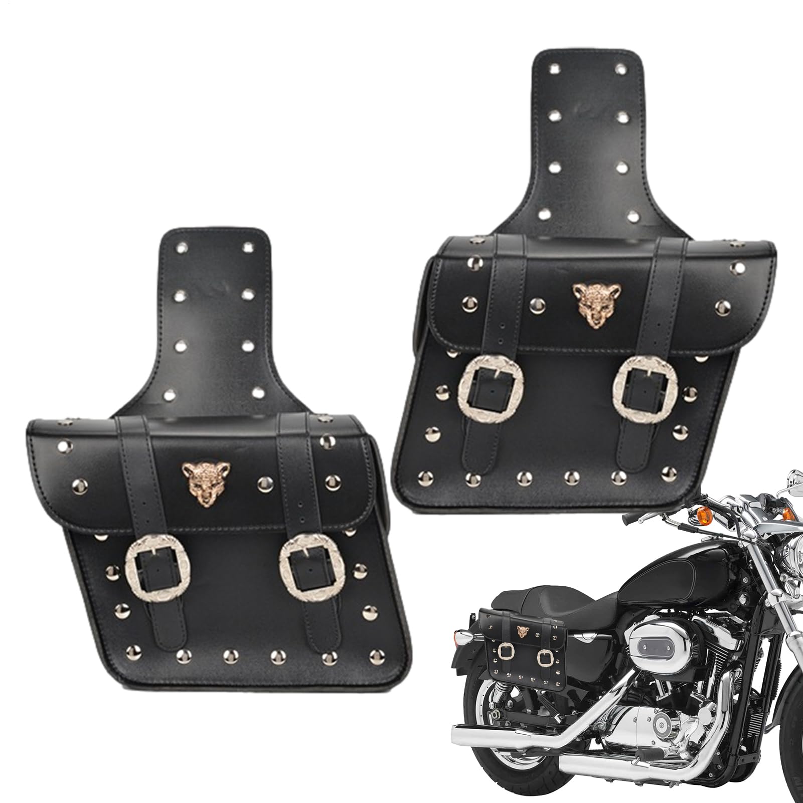 Sakwy Boczne Do Motocykla Wodoodporne Torby Boczne Z Materiału PU