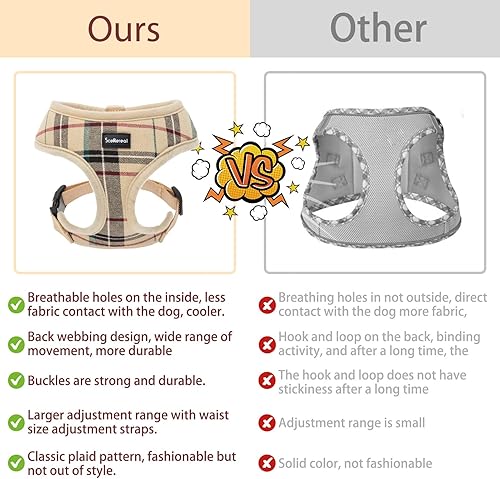 Miniatura 7 de SCENEREAL Arnés para perro con correa para perros pequeños y medianos, arnés y correa de malla suave, chaleco ajustable sin tirones para perros,
