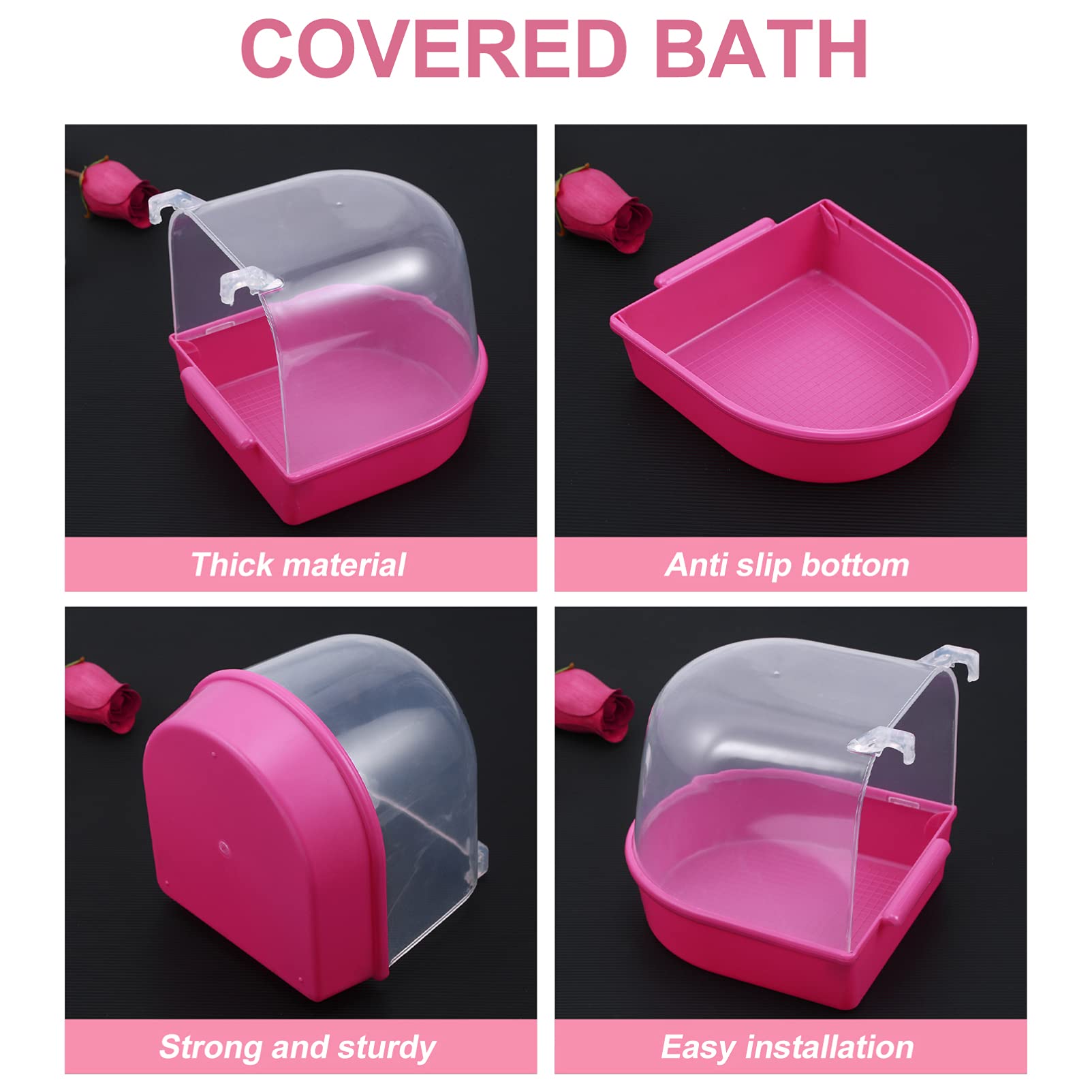 BESPORTBLE 3 Pezzi Gabbia per Uccelli Vasca da Bagno Accessori Interni Distributore di Acqua per Uccelli Parrocchetto Gabbia per Uccelli Gabbia da Bagno Accessori per Gabbia per Budgie