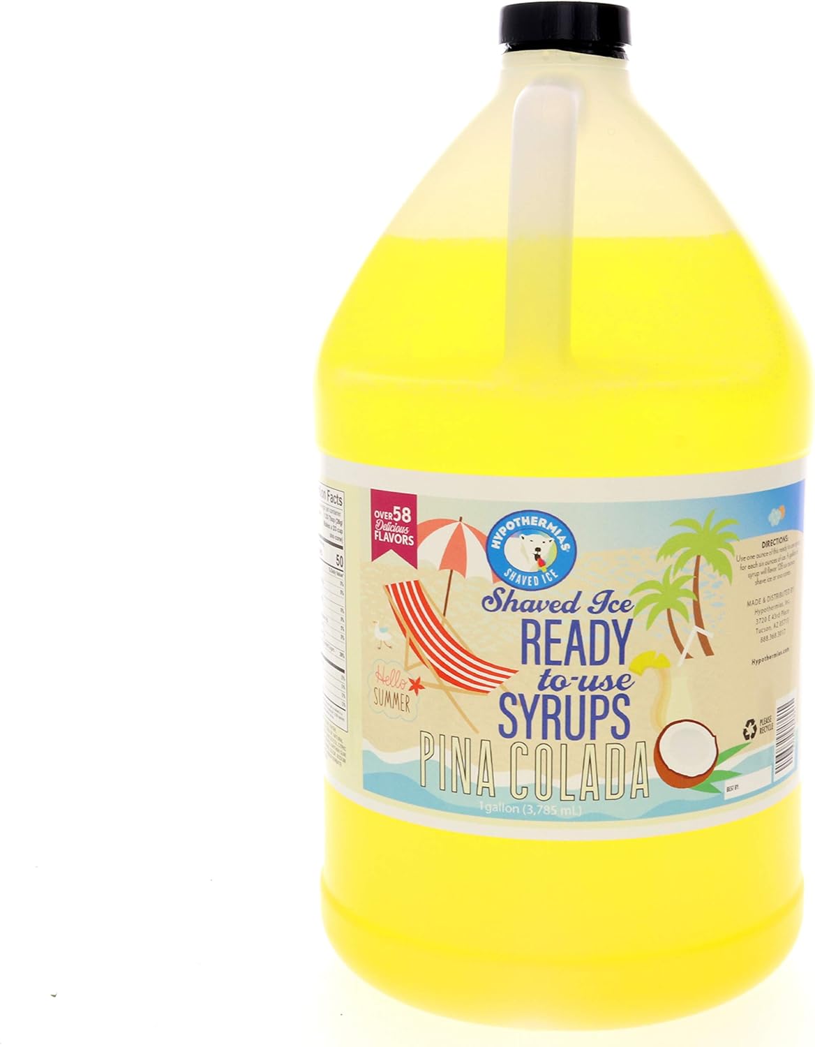 Pina Colada Ready to Use Shaved Ice or Snow Cone Syrup Gallon (128 Fl