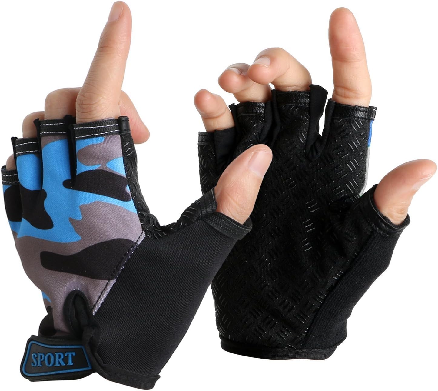 Cycling Gloves for Kids Boy Girl Biking Gloves Half Finger Fingerless Training Gym Riding Gloves Shockproof Foam Padded Child Bike Bicycle Gloves Mitten for MTB Skate Fitness Gloves (Red) : Sports & Outdoors