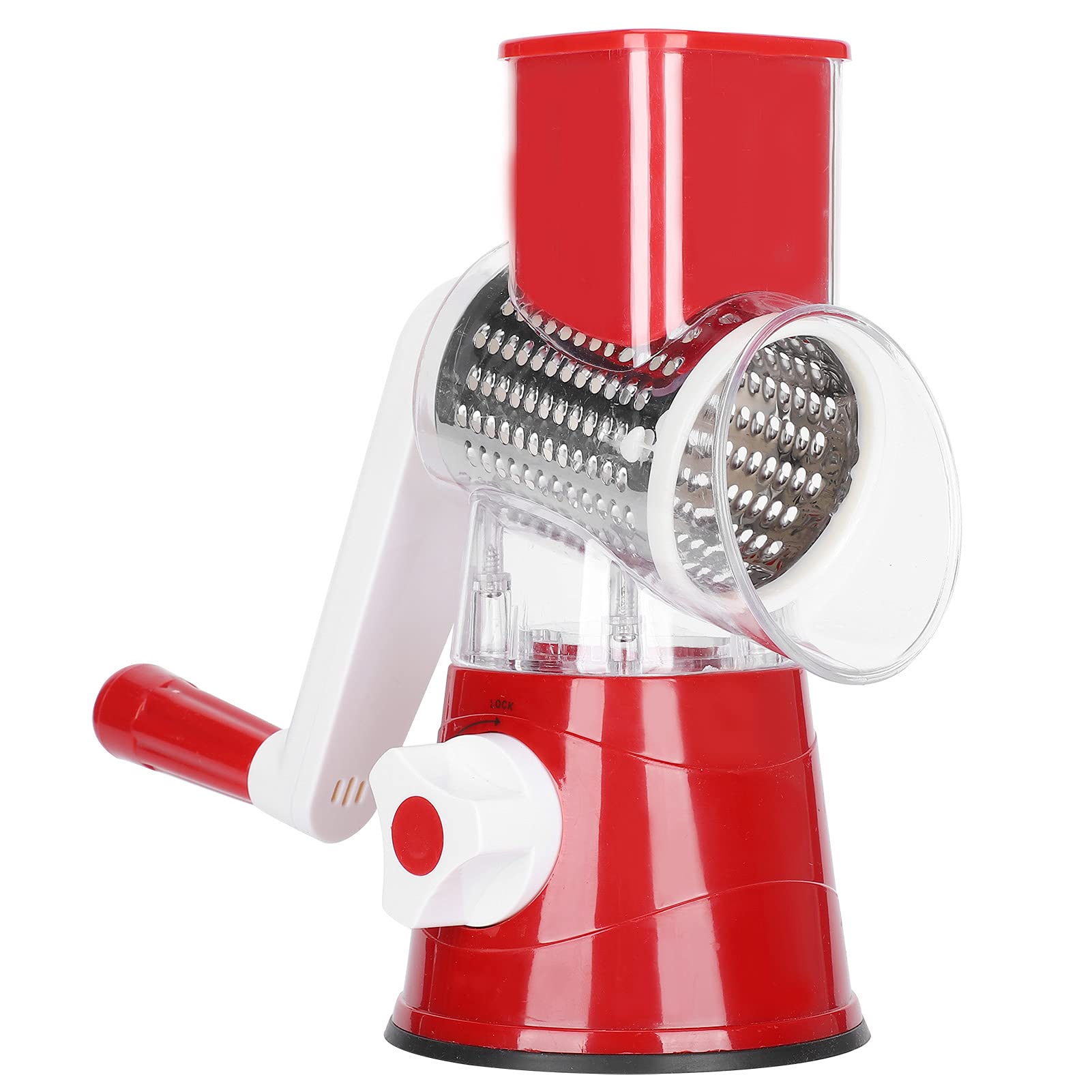 Multi Vegetable Cutter 360 Degree Manual Food Shredder Kitchen Potato Chopper Cucumber Slicer Cheese Grinder for Home Hotel Restaurant(Red)