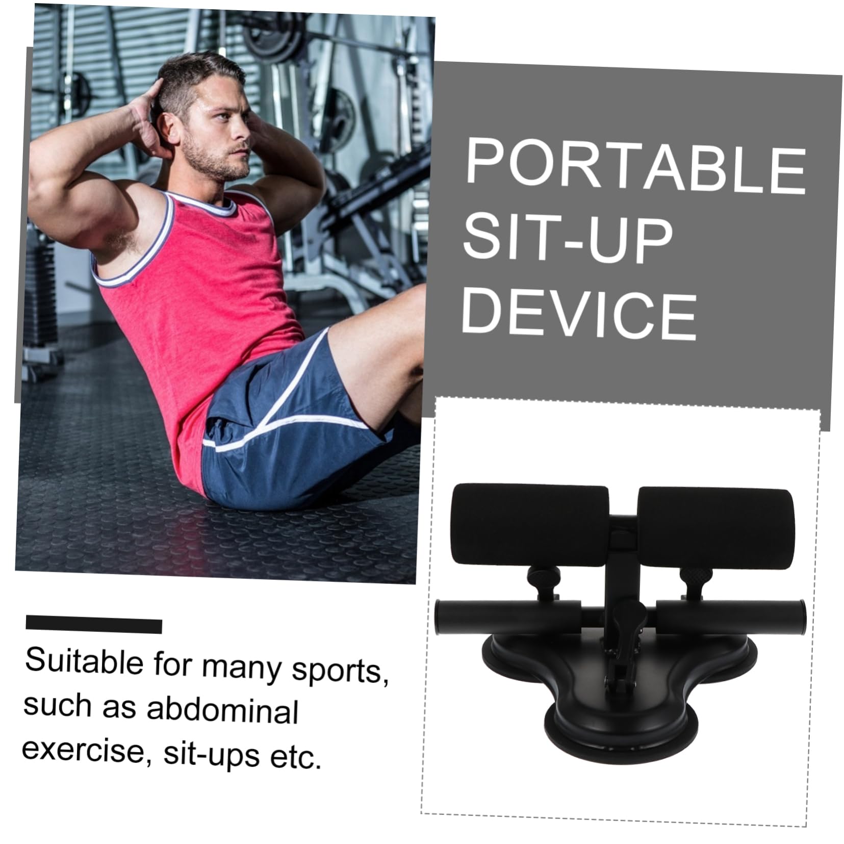 VANZACK Máquina de Abdominales con Barras de Ayuda Asistencia para Abdominales para Ejercicios Casa o Gimnasio