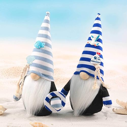 Miniatura 3 de Decoraciones de peluche de gnomo sueco, gnomos del 4 de julio, gnomos sin rostro, festival azul profundo, muñeca náutica del océano,