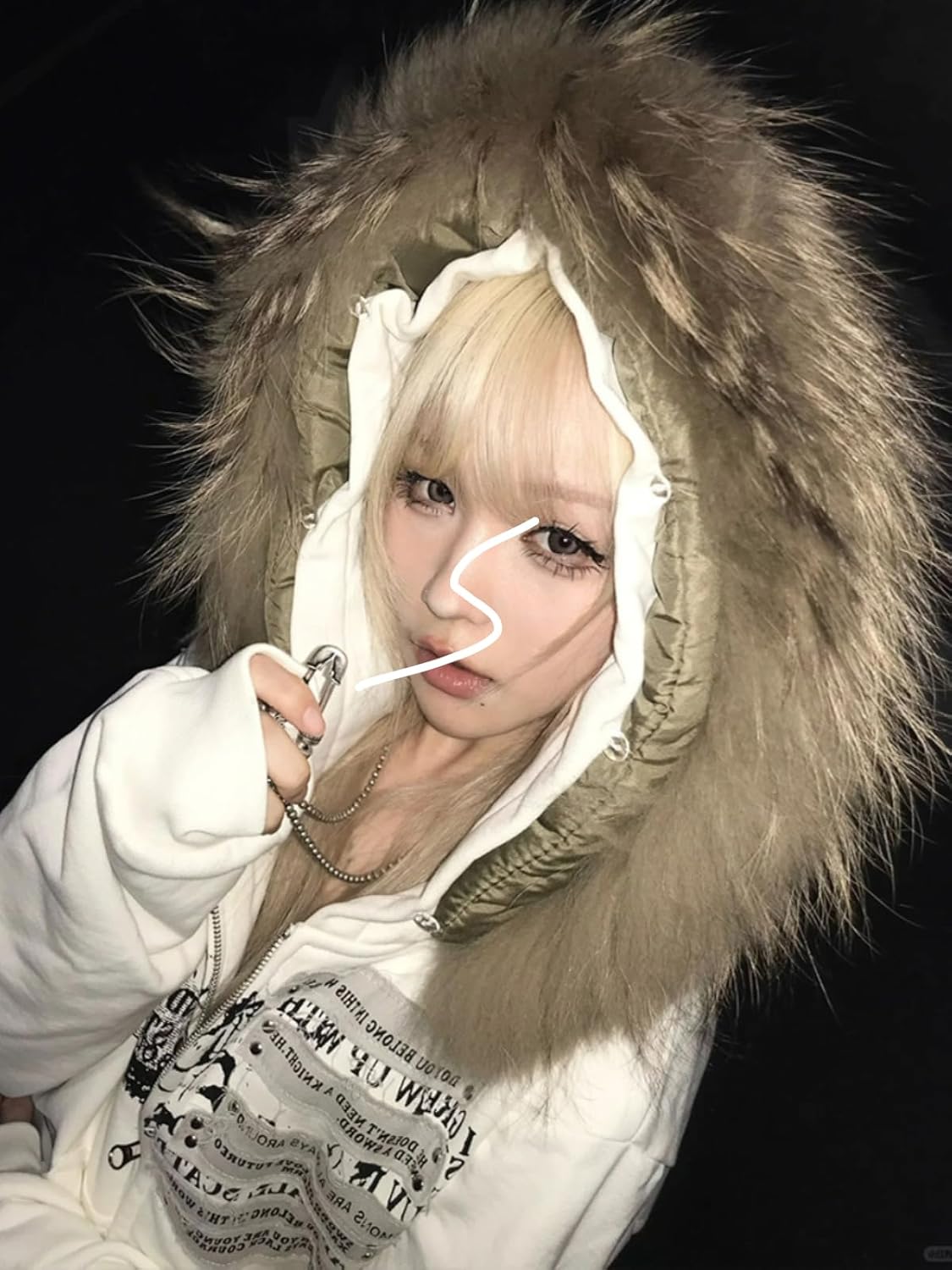 Y2k Zip up Hoodie Fur Graphic Jacket Emo Goth Grunge Martinique | Ubuy