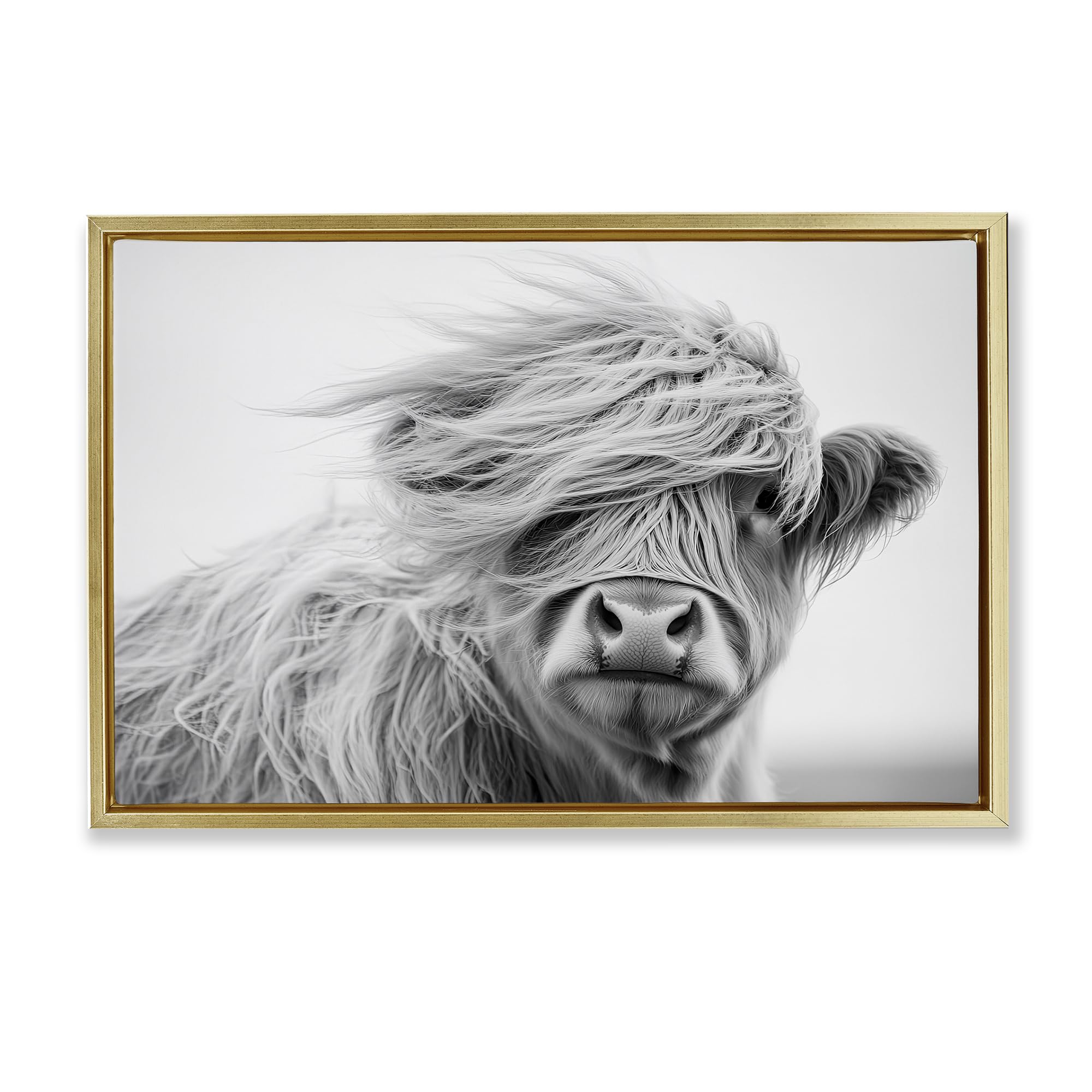 Stupell Industries 'Easy Breezy Highland', Floating Frame Canvas Art, Gold, 31 x 21 Inches, Easy to Hang and Sturdy, Made in USA, by Tina LeCour