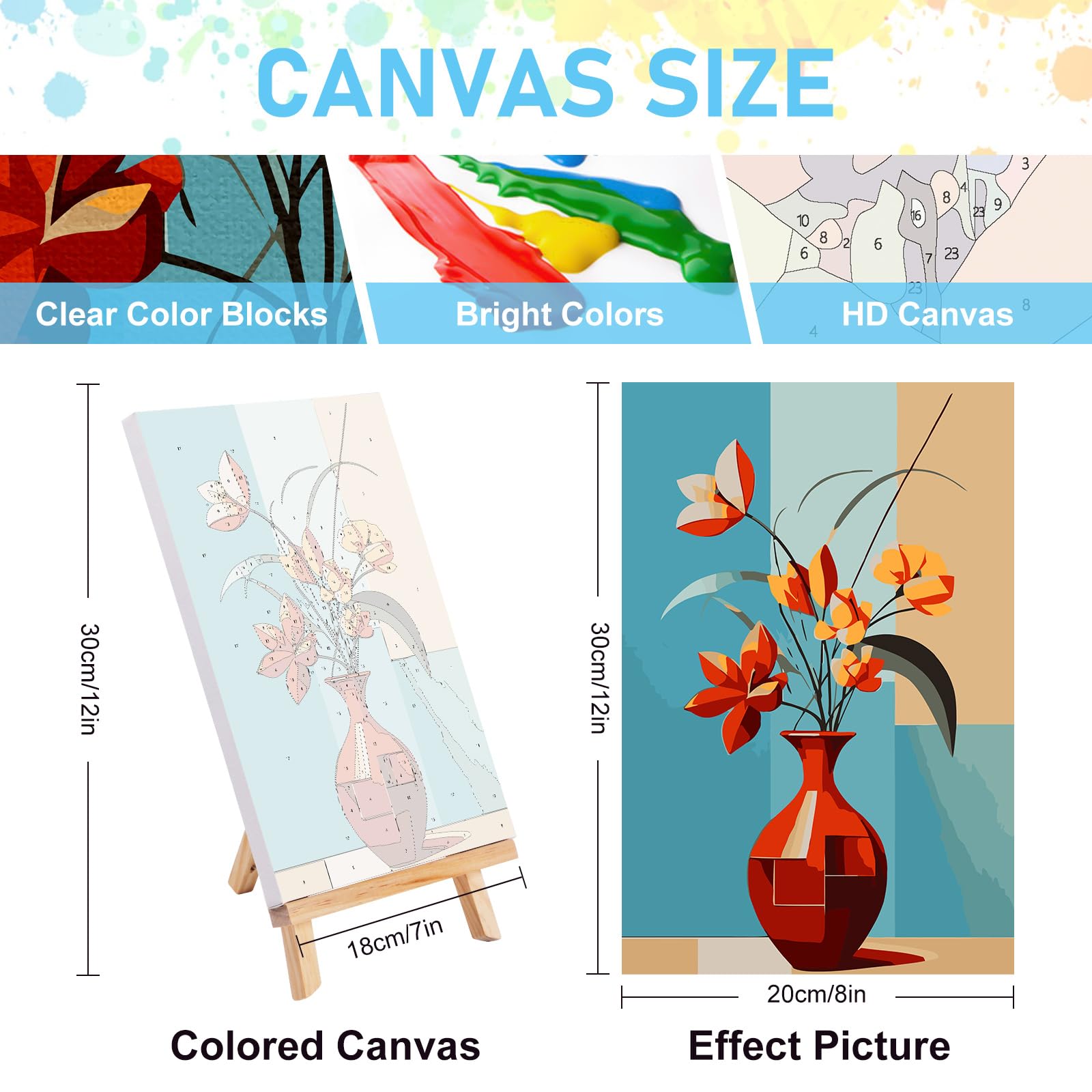 Paint by Numbers Kits for Adults - 4 Pack with Frame -3
