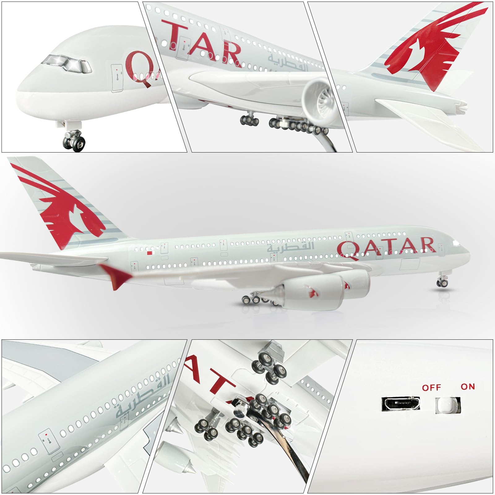 Amazon.co.jp: Bswath 大型模型飛行機 1:160 カタール航空 380モデル