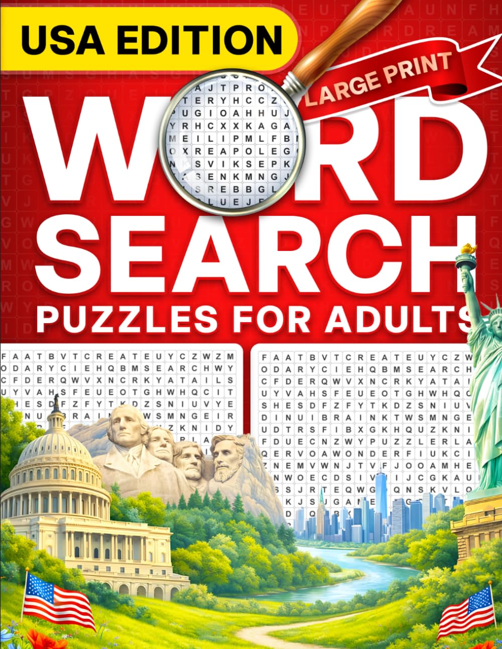 Word Search for Teens and Adults: USA Edition: Word Search Puzzle Book for Teens and Adults Featuring 2300+ American-Themed Words Across States, ... Culture, and More | 85 Puzzles with Solutions