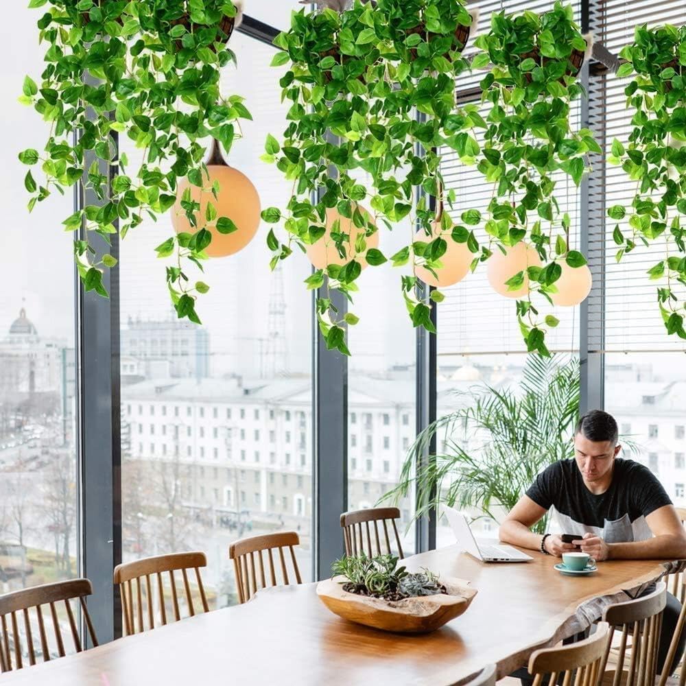 12 Pack Fake Vines for Room Decor Artificial Ivy Greenery Garland Hanging Plants Backdrop Faux Greenery Leaves for Bedroom Home Garden Wall Jungle Theme Party Wedding Decor - Image 4