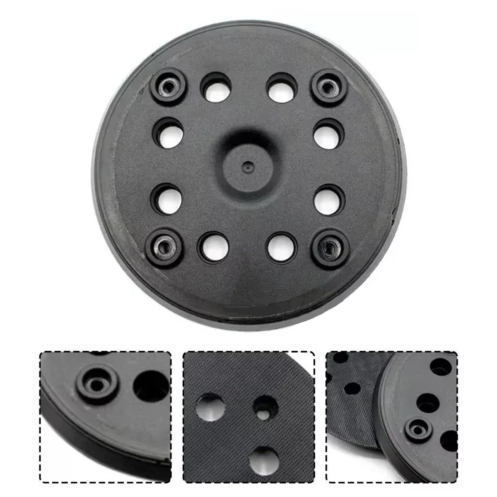 NIYATA 2 discos de lijado de repuesto para Bosch PEX 270 A/AE, poliuretano, fino, negro, compatible con lijadora orbital Bosch, 125 mm, 8 tornillos y 1 destornillador