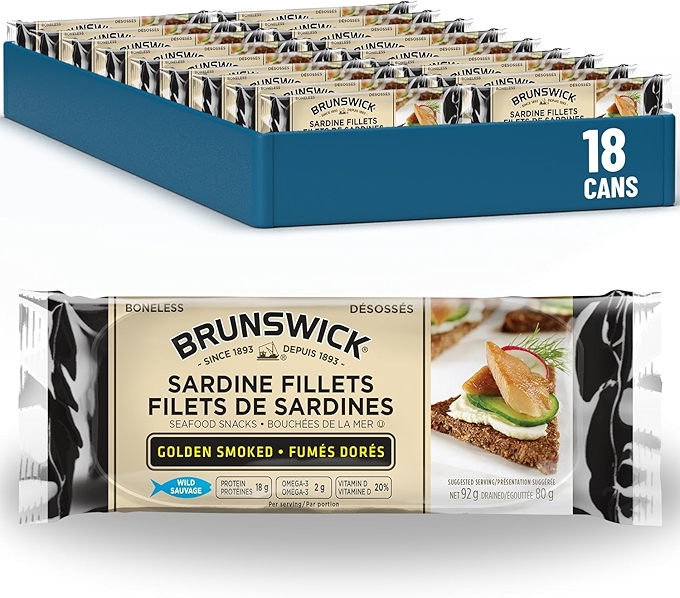 布伦瑞克金烟熏沙丁鱼罐头零食