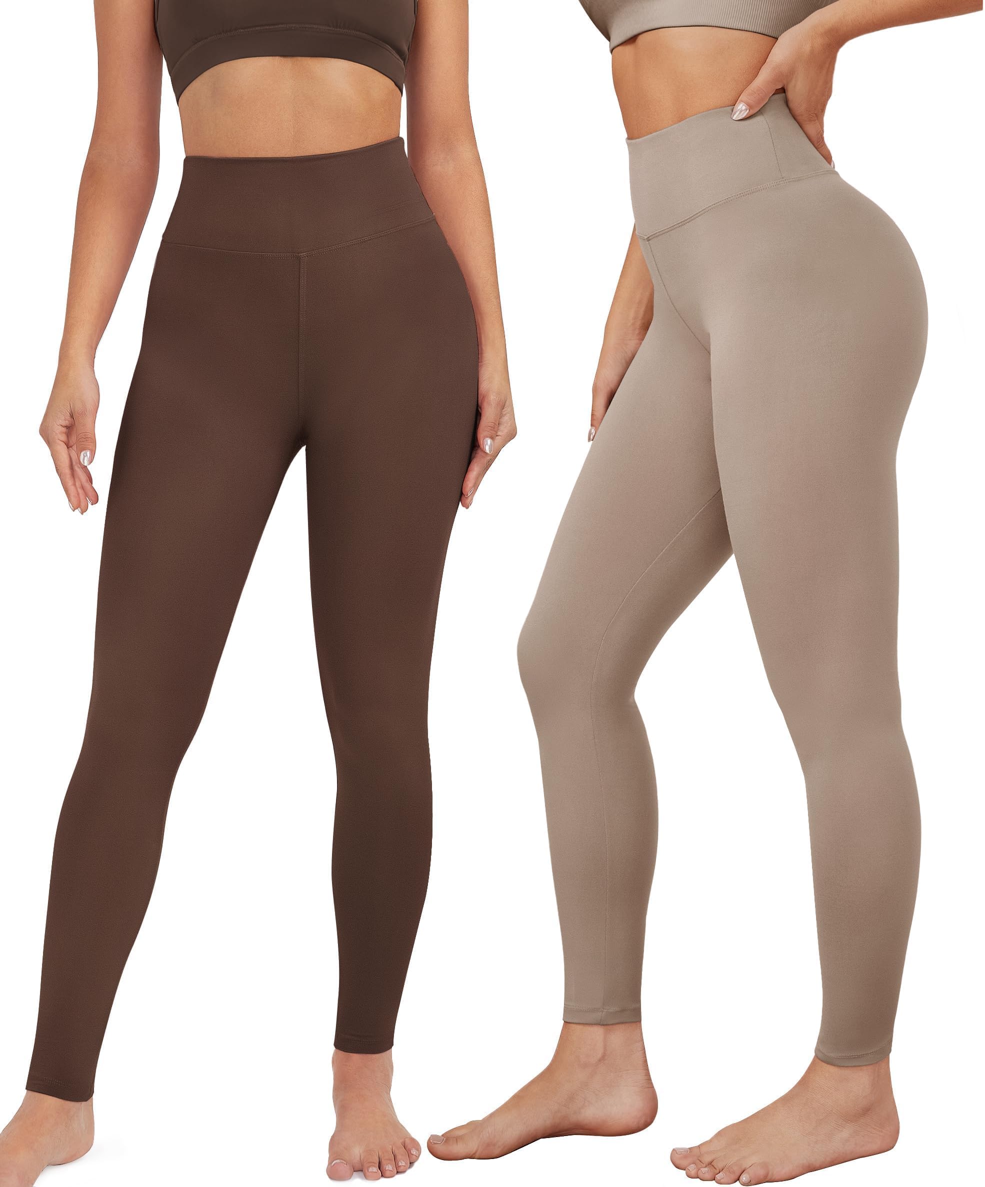 VALANDY Creamlush - Confezione da 3 leggings da donna a vita alta per il controllo della pancia, morbidi pantaloni da yoga (S-5XL)