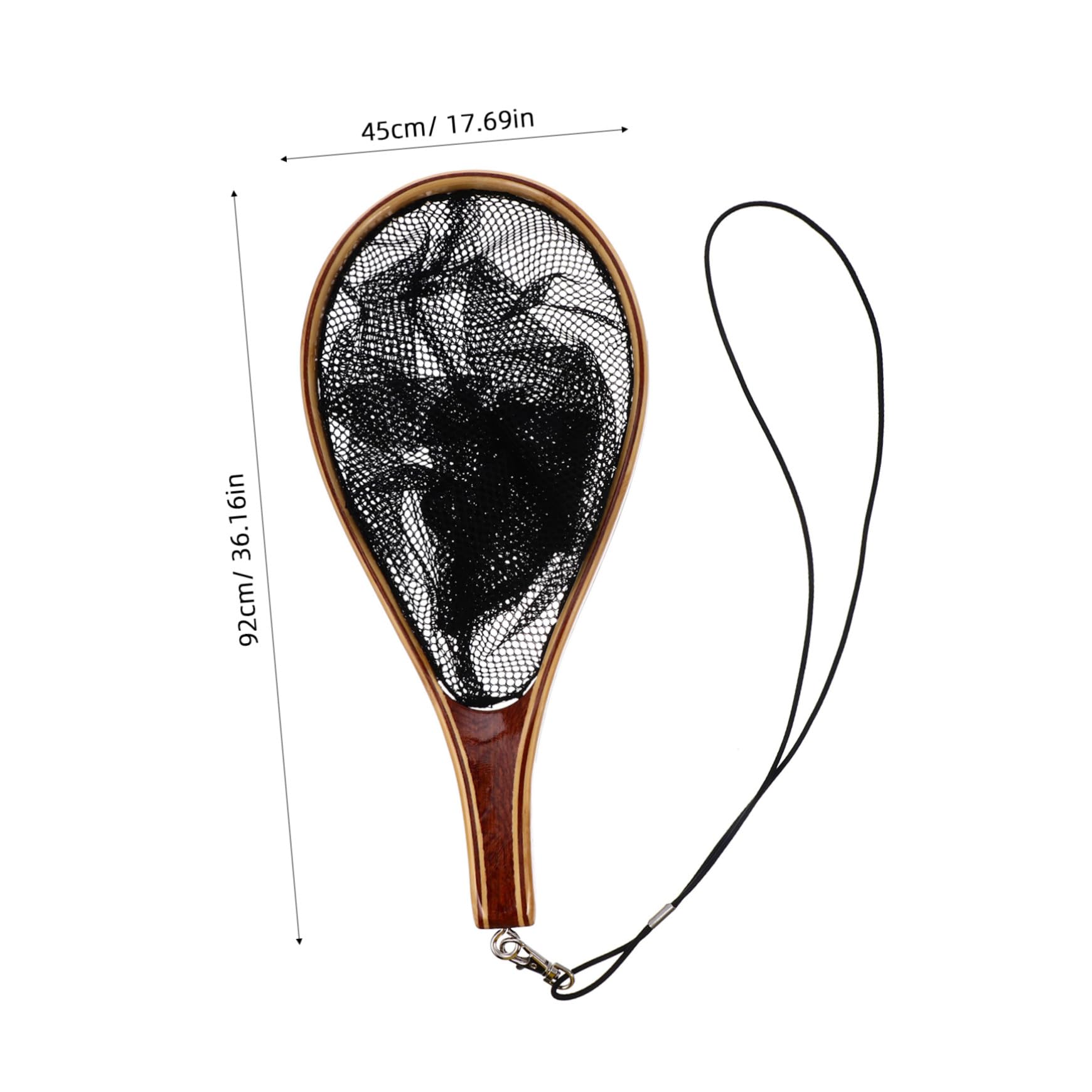 SUPVOX Épuisette de Pêche Ultra Légère à Manche Bambou, Filet Noir