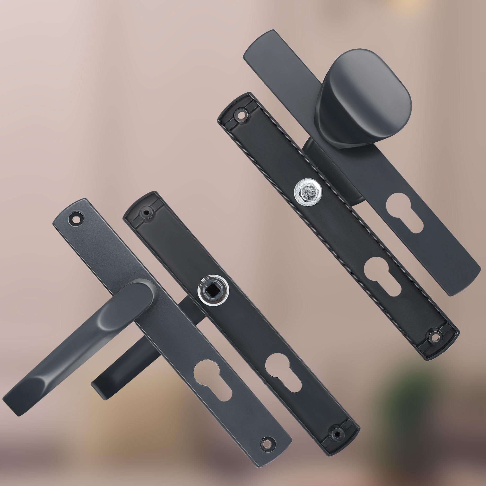KOTARBAU® Poignée de Porte 72 mm - Cylindre Profilé en Aluminium - Longue Poignée Anthracite pour Porte Intérieure