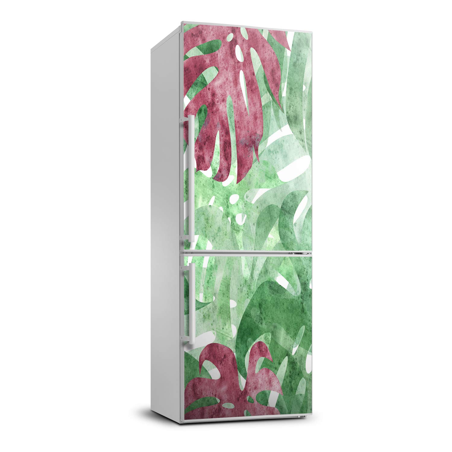 Cubierta pegatinas para ocultar imperfecciones de la nevera con diseño monstera de 70x190