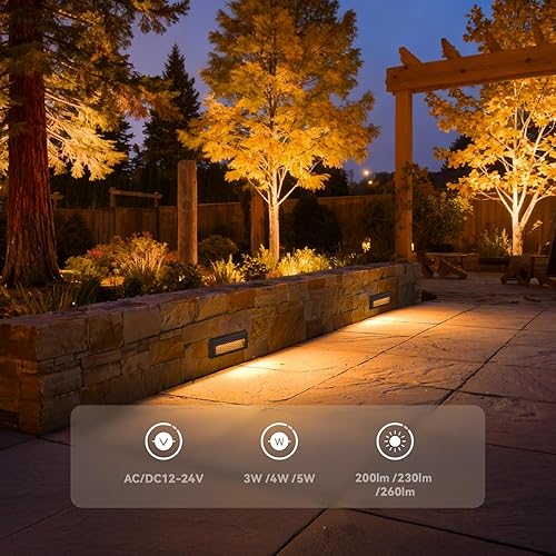 Miniatura 4 de LEONLITE 5W/4W/3W Dimmable 5CCT Low Voltage LED Step Lights Outdoor, 9 Inch Exterior Step Lighting, 12-24V AC/DC Landscape Stair Riser Light, UL