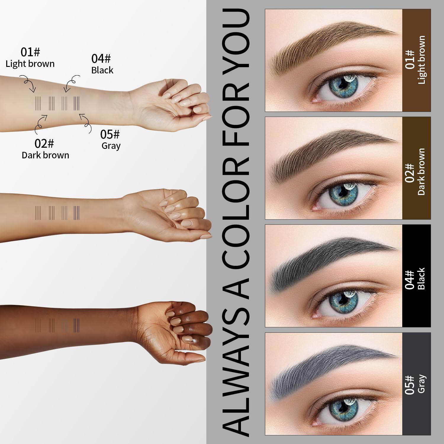 Eyebrow Pencil with 4 Micro-Fork Tip Long-lasting Waterproof Eyebrow Pen and Smudgeproof Brow Pen,Creates Natural Looking Defined Eyebrows (Black) - Image 4